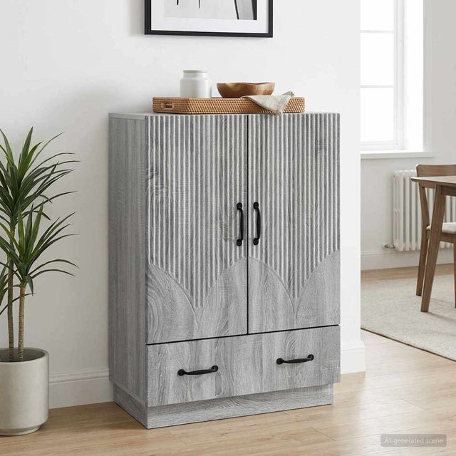 Vidaxl dressoir met lade grijs sonoma 66 x 34,5 x 92 cm bewerkt hout