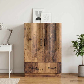 Vidaxl dressoir met lade oud hout 66 x 34,5 x 92 cm bewerkt hout