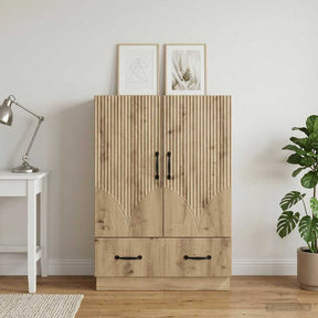 Vidaxl dressoir artisanaal eiken 66 x 34,5 x 92 cm bewerkt hout