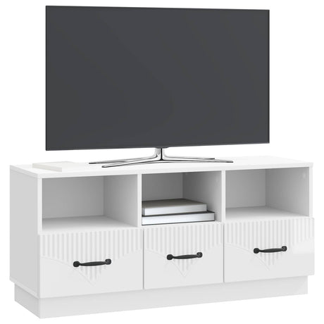 Vidaxl tv-kast met lade hoogglans wit 102 x 34,5 x 47 cm bewerkt hout