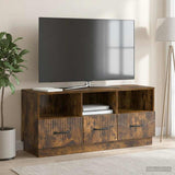 Vidaxl tv-kast met lade gerookt eiken 102 x 34,5 x 47 cm bewerkt hout