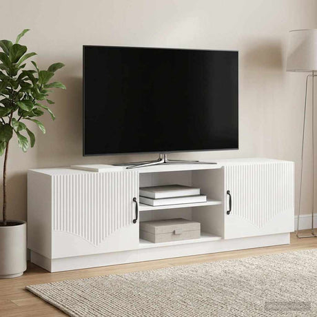 Vidaxl tv-kast hoogglans wit 150 x 31 x 47 cm bewerkt hout