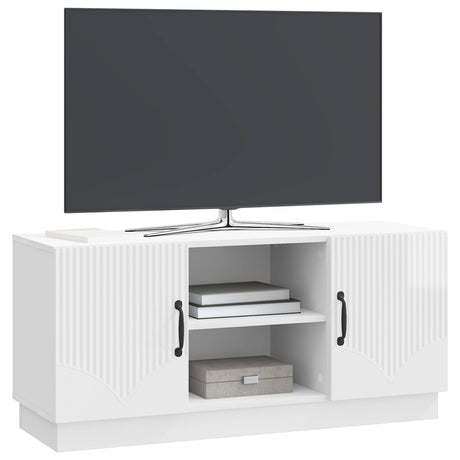 Vidaxl tv-kast 102 x 34,5 x 47 cm hoogglans wit bewerkt hout