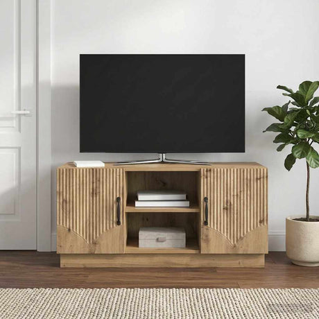 Vidaxl tv-kast 102 x 34,5 x 47 cm artisanaal eiken bewerkt hout