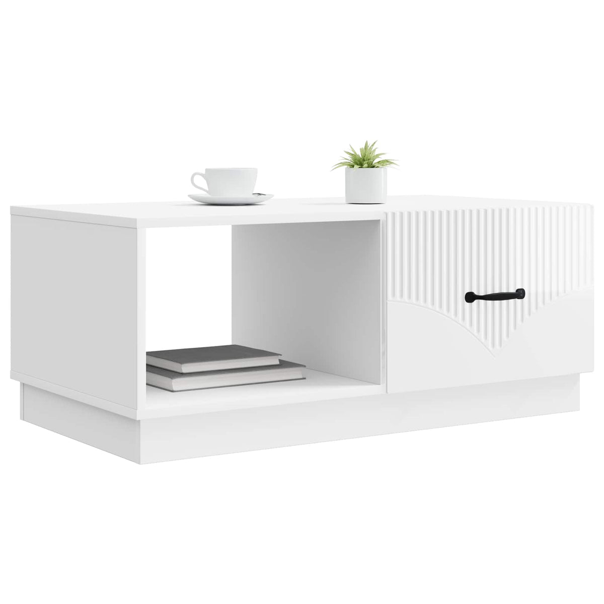 Vidaxl salontafel hoogglans wit 90 x 50 x 37 cm bewerkt hout