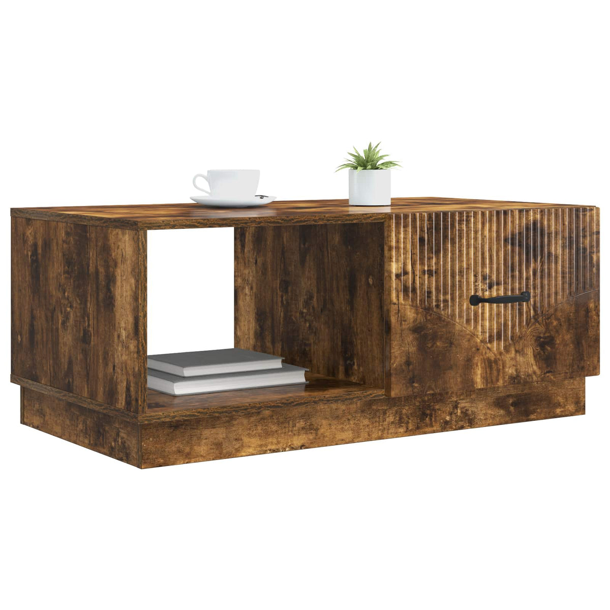 Vidaxl salontafel gerookt eiken 90 x 50 x 37 cm bewerkt hout