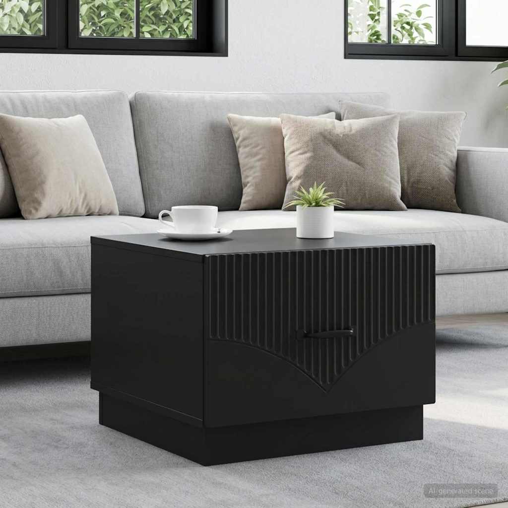 Vidaxl salontafel zwart 49 x 50 x 37 cm bewerkt hout