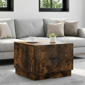 Vidaxl salontafel gerookt eiken 49 x 50 x 37 cm bewerkt hout