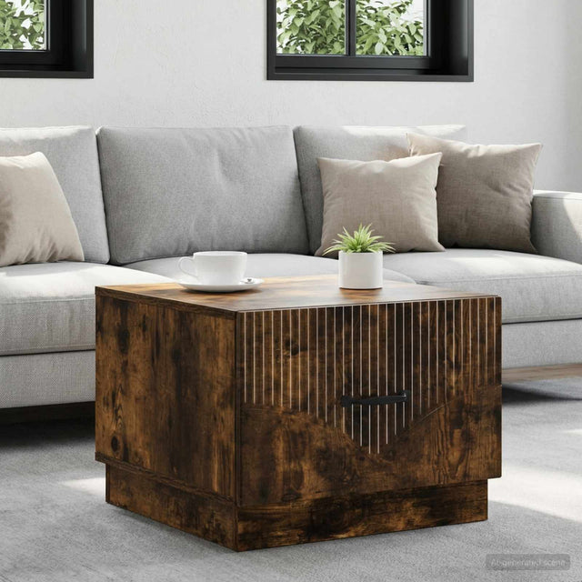 Vidaxl salontafel gerookt eiken 49 x 50 x 37 cm bewerkt hout