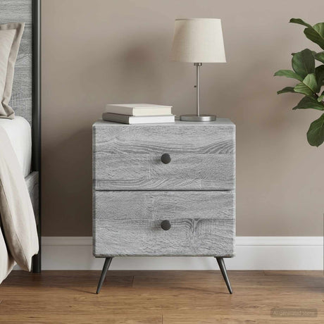 Vidaxl nachtkastje grijs sonoma 43 x 34,5 x 47,5 cm bewerkt hout