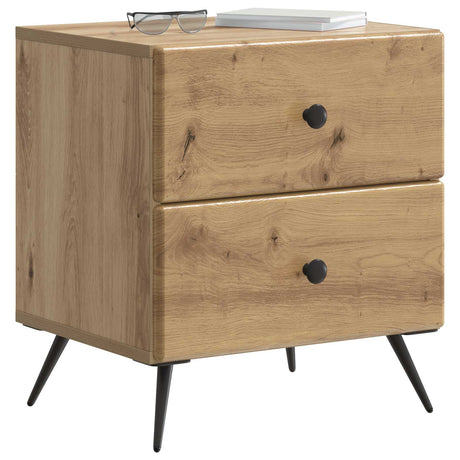 Vidaxl nachtkastje artisanaal eiken 43 x 34,5 x 47,5 cm bewerkt hout