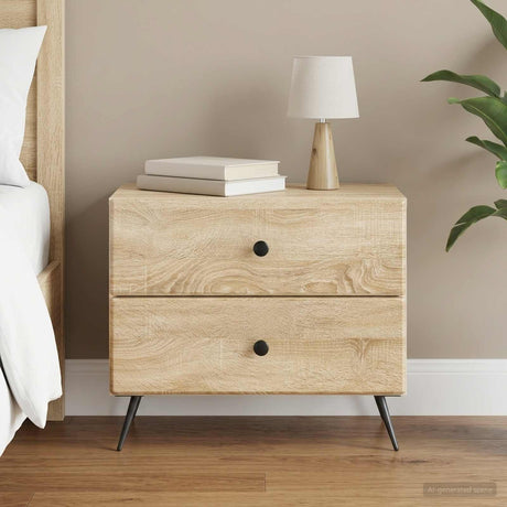 Vidaxl nachtkastje sonoma eiken 62 x 34,5 x 47,5 cm bewerkt hout