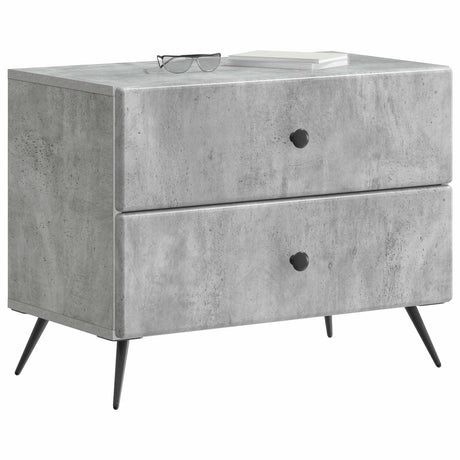 Vidaxl nachtkastje betongrijs 62 x 34,5 x 47,5 cm bewerkt hout