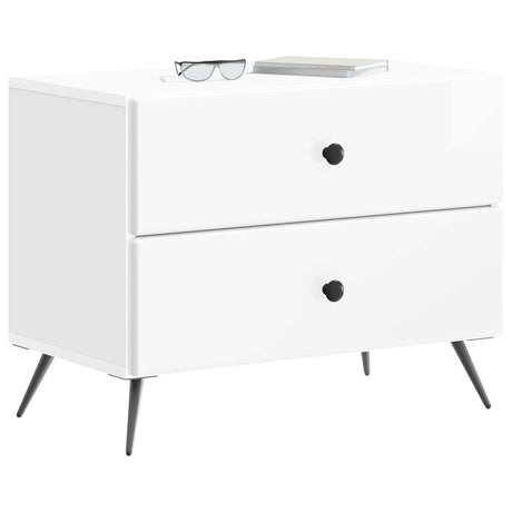 Vidaxl nachtkastje hoogglans wit 62 x 34,5 x 47,5 cm bewerkt hout