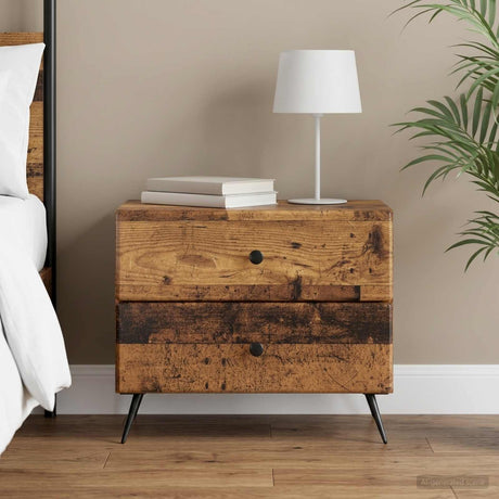 Vidaxl nachtkastje oud hout 62 x 34,5 x 47,5 cm bewerkt hout