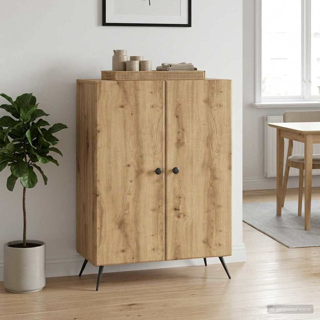 Vidaxl dressoir artisanaal eiken 66 x 34,5 x 90 cm bewerkt hout