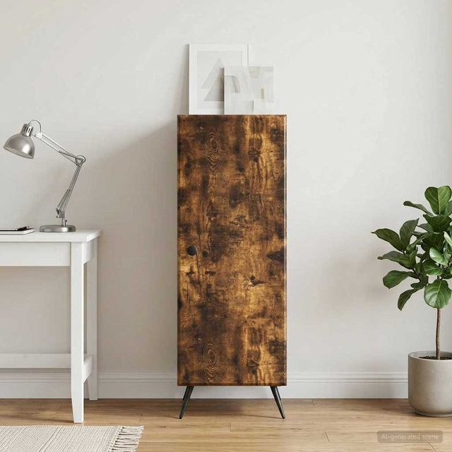 Vidaxl dressoir gerookt eiken 33 x 34,5 x 90 cm bewerkt hout