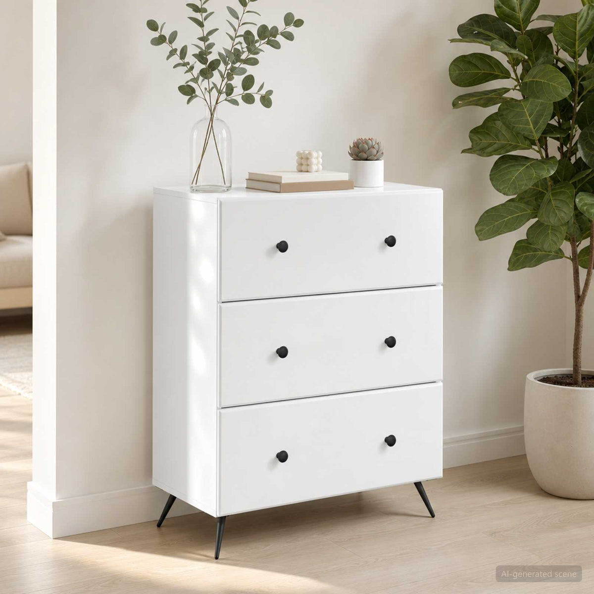 Vidaxl ladenkast wit 66 x 34,5 x 90 cm bewerkt hout