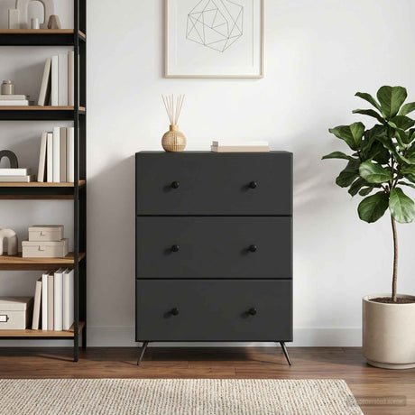 Vidaxl ladenkast 66 x 34,5 x 90 cm bewerkt hout zwart