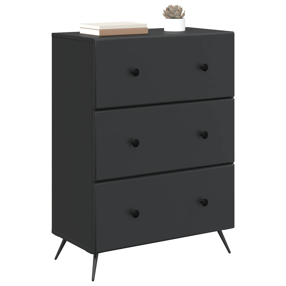 Vidaxl ladenkast 66 x 34,5 x 90 cm bewerkt hout zwart