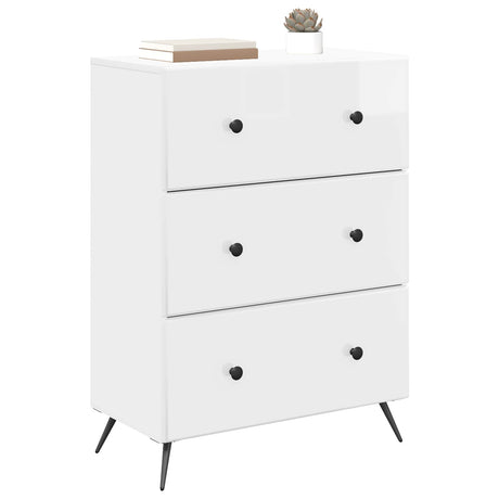 Vidaxl ladenkast 66 x 34,5 x 90 cm bewerkt hout hoogglans wit