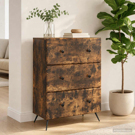 Vidaxl ladenkast 66 x 34,5 x 90 cm bewerkt hout gerookt eiken