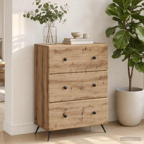 Vidaxl ladenkast 66 x 34,5 x 90 cm bewerkt hout artisanaal eiken