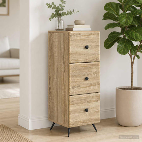Vidaxl ladenkast sonoma eiken 33 x 34,5 x 90 cm bewerkt hout