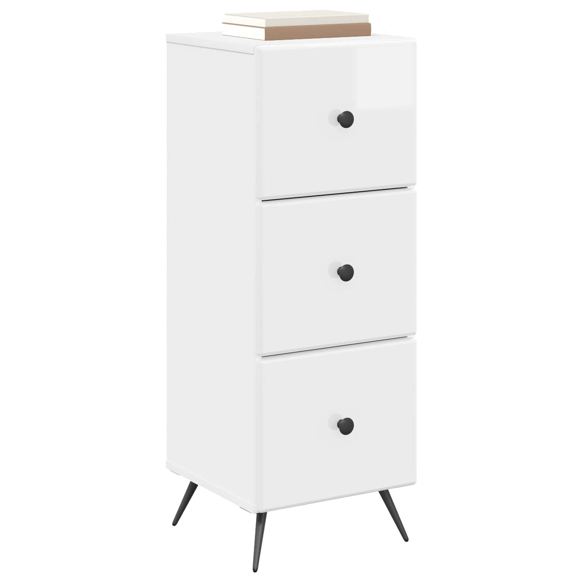 Vidaxl ladenkast hoogglans wit 33 x 34,5 x 90 cm bewerkt hout