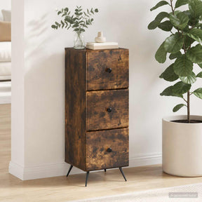 Vidaxl ladenkast gerookt eiken 33 x 34,5 x 90 cm bewerkt hout