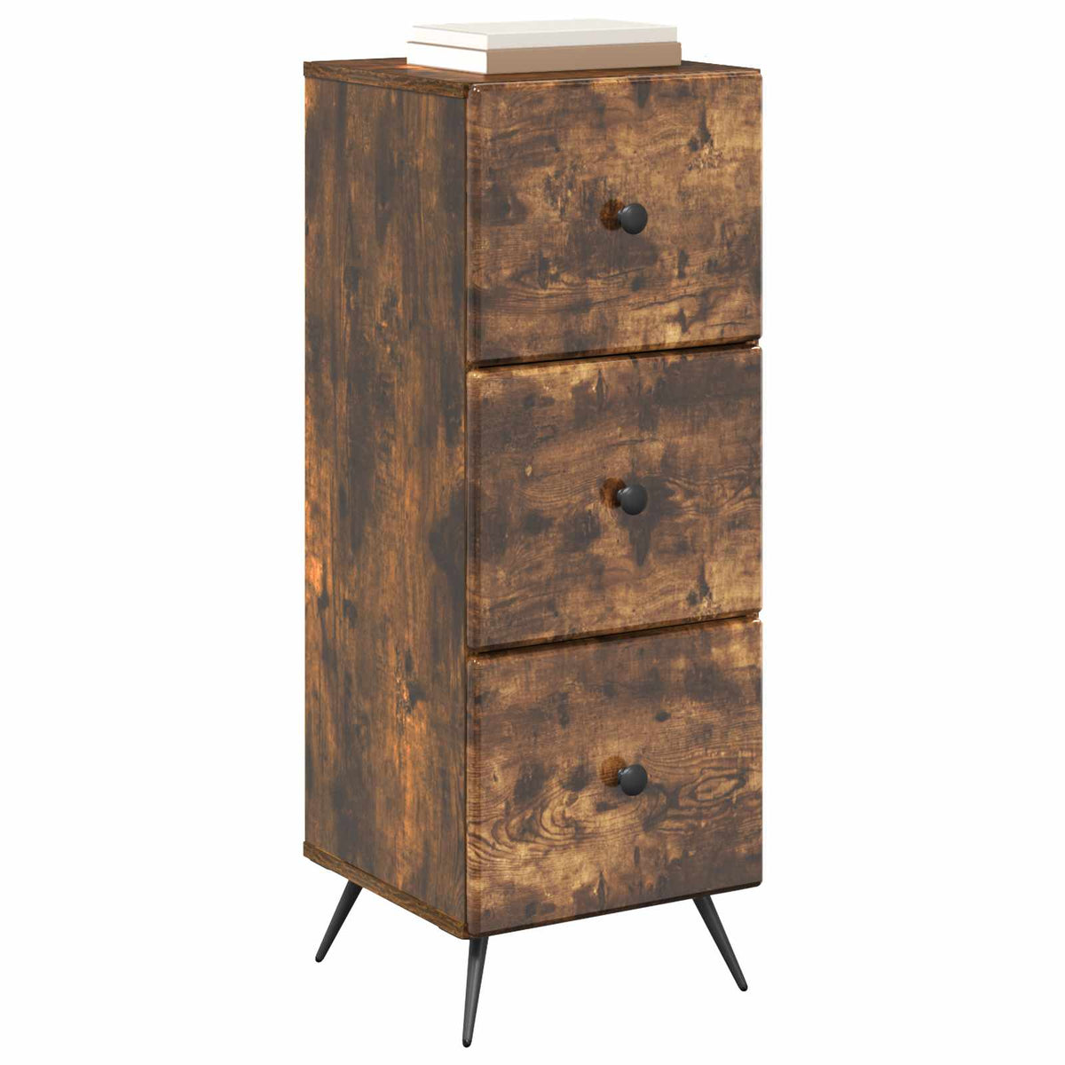 Vidaxl ladenkast gerookt eiken 33 x 34,5 x 90 cm bewerkt hout