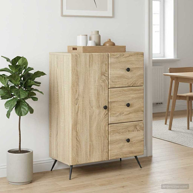 Vidaxl dressoir sonoma eiken 66 x 34,5 x 90 cm bewerkt hout