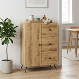 Vidaxl dressoir artisanaal eiken 66 x 34,5 x 90 cm bewerkt hout