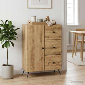 Vidaxl dressoir artisanaal eiken 66 x 34,5 x 90 cm bewerkt hout