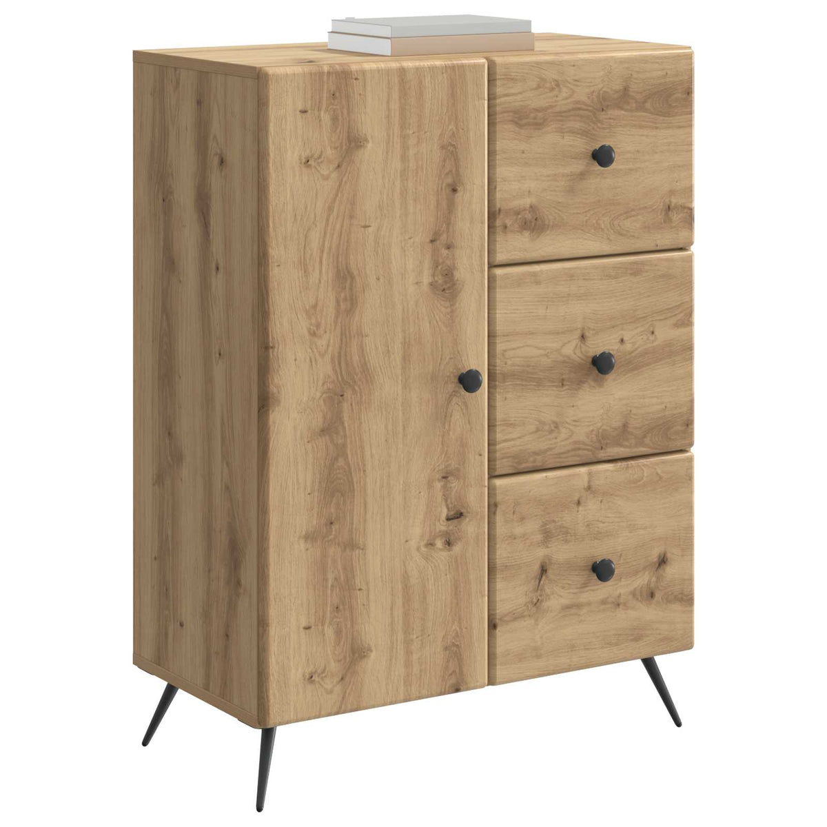 Vidaxl dressoir artisanaal eiken 66 x 34,5 x 90 cm bewerkt hout