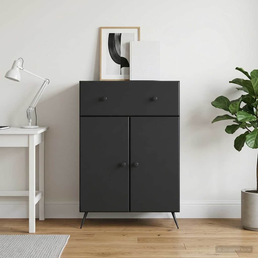Vidaxl dressoir zwart 66 x 34,5 x 90 cm bewerkt hout