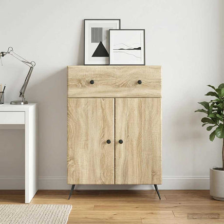 Vidaxl dressoir sonoma eiken 66 x 34,5 x 90 cm bewerkt hout