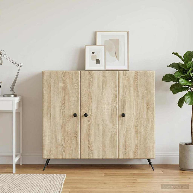 Vidaxl dressoir sonoma eiken 89 x 34,5 x 80 cm bewerkt hout