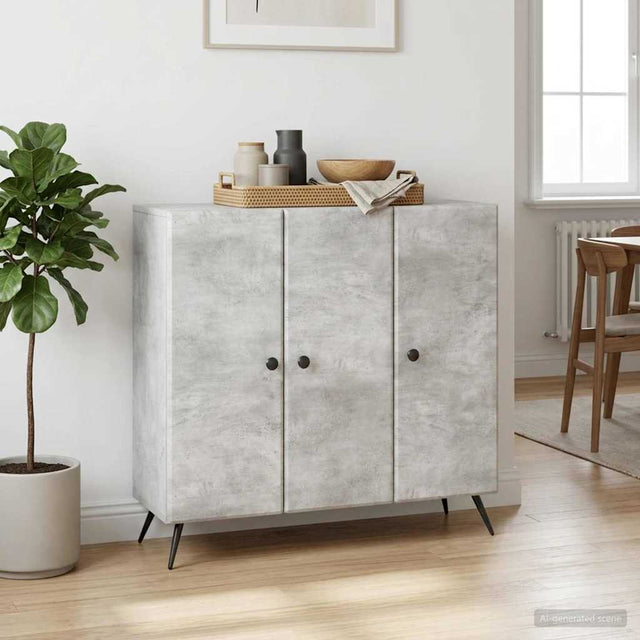 Vidaxl dressoir betongrijs 89 x 34,5 x 80 cm bewerkt hout