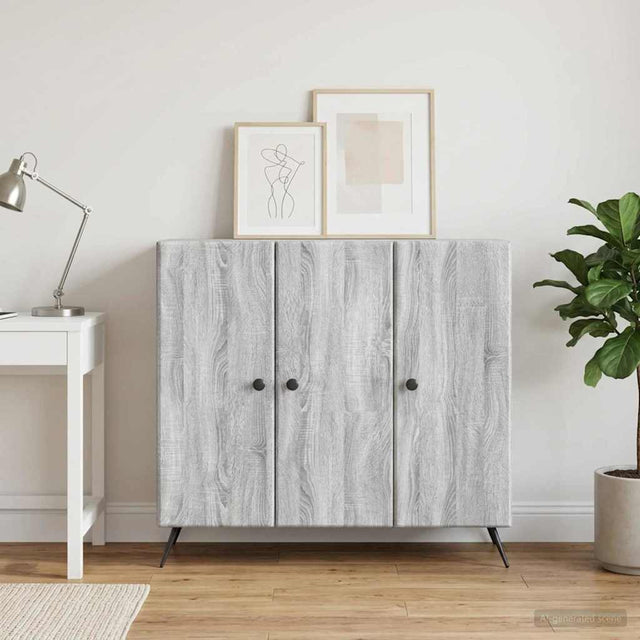 Vidaxl dressoir grijs sonoma 89 x 34,5 x 80 cm bewerkt hout