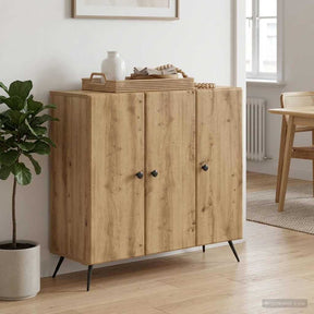 Vidaxl dressoir artisanaal eiken 89 x 34,5 x 80 cm bewerkt hout