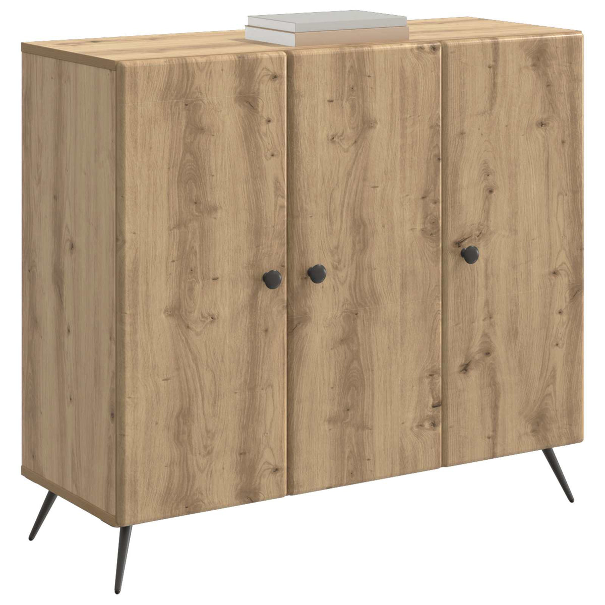Vidaxl dressoir artisanaal eiken 89 x 34,5 x 80 cm bewerkt hout