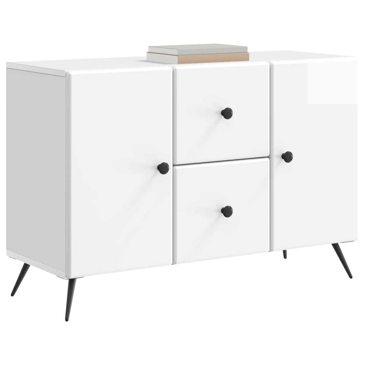 Vidaxl dressoir met lade hoogglans wit 89 x 34,5 x 60 cm bewerkt hout
