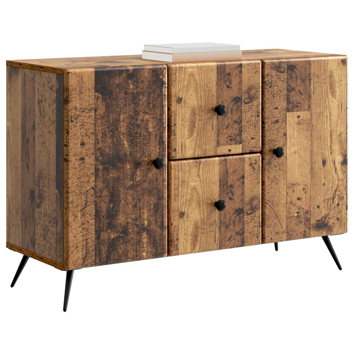 Vidaxl dressoir met lade oud hout 89 x 34,5 x 60 cm bewerkt hout