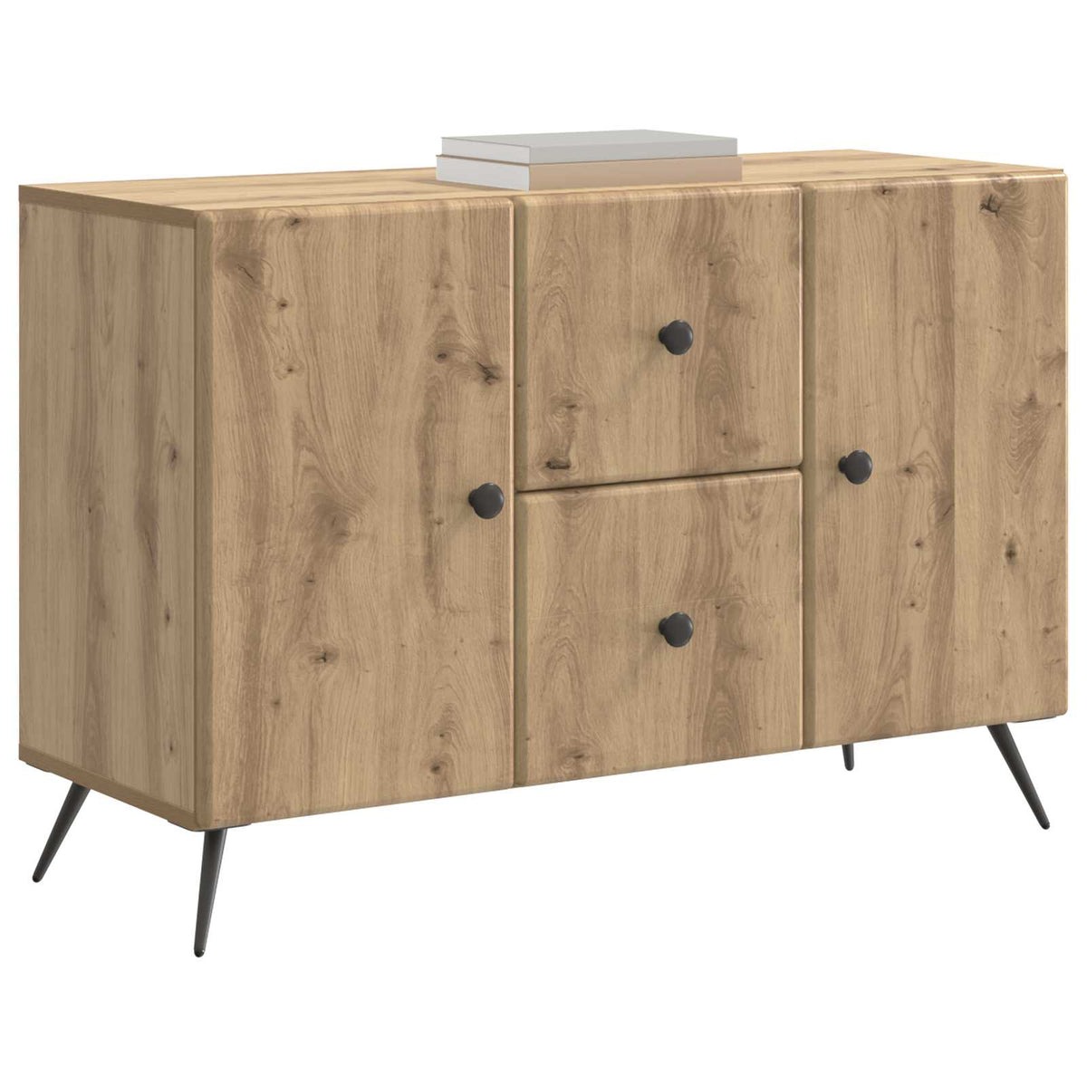 Vidaxl dressoir artisanaal eiken 89 x 34,5 x 60 cm bewerkt hout