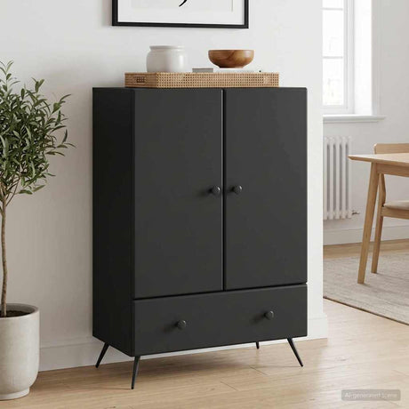Vidaxl dressoir zwart 66 x 34,5 x 95 cm bewerkt hout