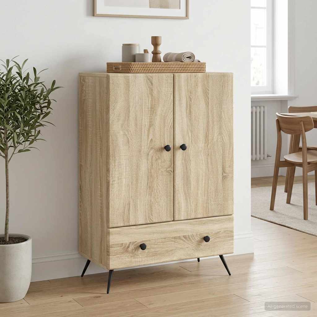 Vidaxl dressoir sonoma eiken 66 x 34,5 x 95 cm bewerkt hout