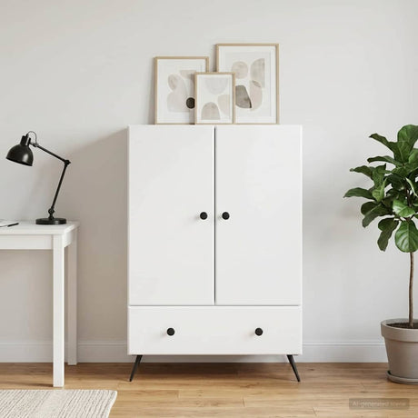 Vidaxl dressoir hoogglans wit 66 x 34,5 x 95 cm bewerkt hout