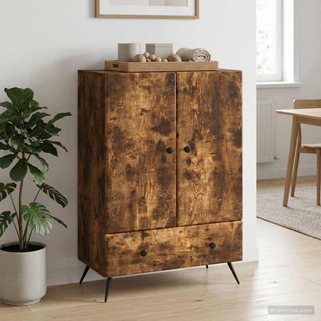 Vidaxl dressoir gerookt eiken 66 x 34,5 x 95 cm bewerkt hout