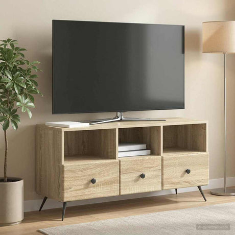 Vidaxl tv-kast met lade sonoma eiken 102 x 34,5 x 50 cm bewerkt hout